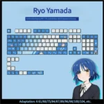 Vibrant Bocchi the Rock! Yamada Ryo four-sided backlit keycaps set, showcasing illuminating anime art for discerning keyboard enthusiasts.