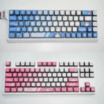 Vibrant Bocchi the Rock! backlit keycaps set showcasing detailed anime character art and stunning four-sided illumination, perfect for keyboard enthusiasts.