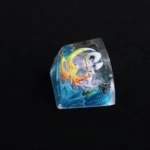 Exclusive Hollow Knight Silksong Lace translucent ESC keycap, showcasing its intricate dark fantasy design from multiple artistic angles.