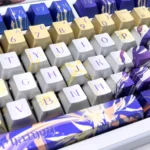 Experience the Honkai Star Rail Phainon metallic coating artisan keycap set from various angles, showcasing its exquisite handcrafted finish and futuristic anime design.
