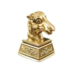 Majestic bronze horse head artisan keycap, viewed from various angles to reveal its intricate details and antique finish. A stunning piece for any keyboard.