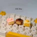 Close-up of a Ice Cream Cake Keycaps, a vibrant miniature cake replica designed to add charm to any unique MX keyboard.
