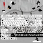 Gallery of Klein Moretti Cat PBT keycaps set, revealing their striking iconic feline art and premium PBT material from various angles for keyboard enthusiast.