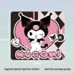 Iconic Kuromi mouse pad with mischievous dark kawaii character art, featuring pink and black accents, designed for playful ergonomic comfort.