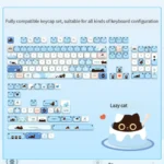 Playful Lazy Cat MAO Profile PBT keycap set. See its adorable cartoon design and durable PBT texture from various charming angles.