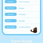 Whimsical Lazy Cat MAO Profile PBT keycap set, showcased from various angles, emphasizing its adorable cartoon design and durable, high-quality material.