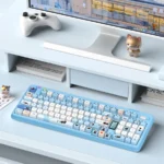 Whimsical Lazy Cat Keycap Set main image showing an adorable, relaxed cartoon cat design on a durable PBT MAO profile keycap, adding playful charm to any keyboard.