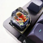 Detailed view of a handcrafted Pyke League of Legends artisan SA keycap, showcasing its translucent resin and vibrant sculpt for backlit keyboards.