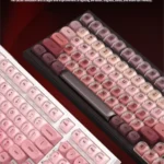 Explore the M99 Magnetic Switch Mechanical Keyboard's charming, cosmetic-inspired design and unique keycaps from every playful angle, featuring ultra-responsive design.
