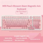 Charming M99 Magnetic Switch Mechanical Keyboard with soft pink, cosmetic-inspired foundation keycaps, perfect for ultra-responsive playful gaming.