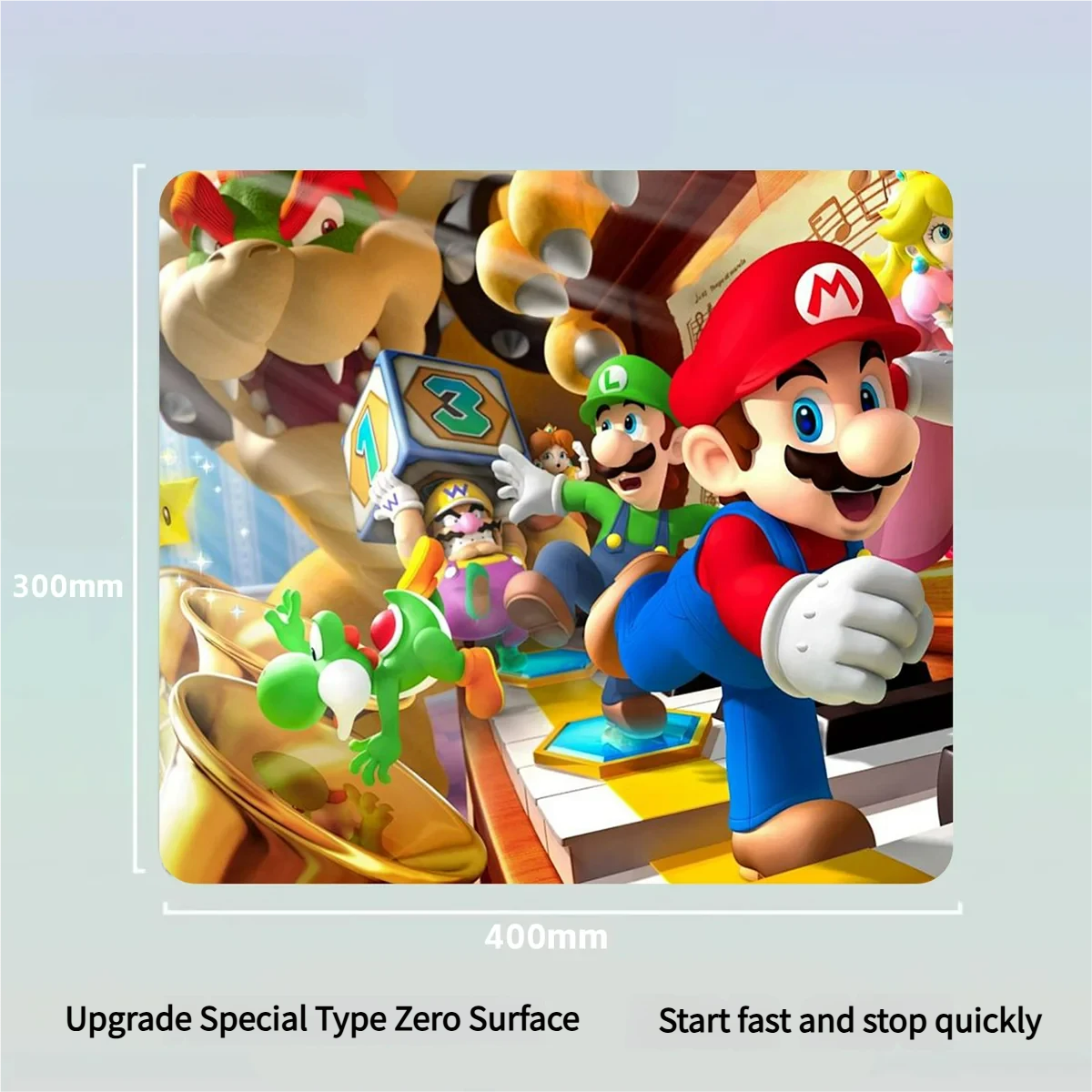 Close-up of a vibrant, iconic Mario Mouse Pad, meticulously designed for collectors and retro gaming enthusiasts.