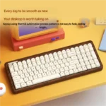 Milk Tofu PBT Dye-Sub keycap set from a distinct angle, highlighting its premium, clean creamy white minimalist aesthetic and crisp legends.