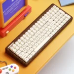 Premium Milk Tofu PBT Dye-Sub keycap set, showcasing a clean, creamy white, minimalist design with crisp legends.