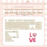 Milk Tofu PBT Dye-Sub keycap set displayed from multiple angles, highlighting its premium creamy white finish and crisp, minimalist legends.