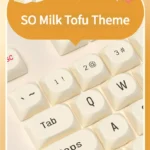 Milk Tofu PBT dye-sub keycaps set displayed from various angles, highlighting their clean, creamy white, minimalist aesthetic and crisp, subtle legends.