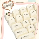 Milk Tofu PBT Dye-Sub keycap set variant in a creamy white, minimalist aesthetic with crisp, subtle legends, highlighting its clean premium design.