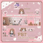Experience the BanG Dream! It’s MyGO!!!!! Anime PBT keycaps set through detailed gallery views, highlighting vibrant character illustrations and premium crafted PBT material.