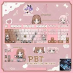 Premium BanG Dream! It’s MyGO!!!!! Anime PBT keycaps set, featuring vibrant character art and unique side-lit legends in a small full set.