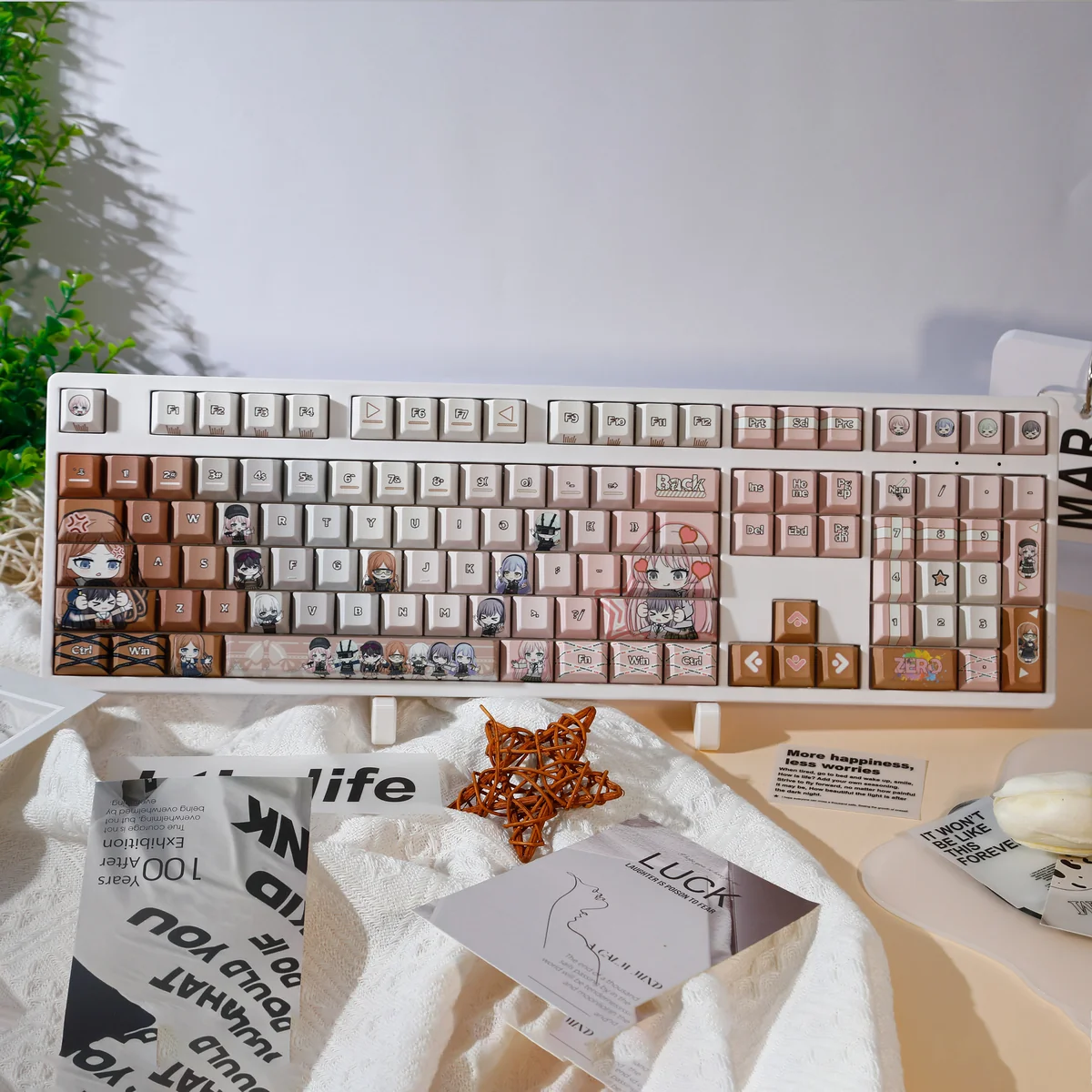 BanG Dream! It’s MyGO!!!!! anime PBT keycaps set showcasing vibrant character art. Premium quality for ultimate fans.