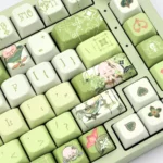 Genshin Impact Nahida MDA Profile Keycap Set displayed from multiple angles, highlighting its vibrant whimsical design and exclusive character details.