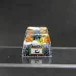 Multiple angles of the handcrafted Chomei's Spirit Naruto artisan resin keycap, showcasing its vibrant, intricate Tailed Beast sculpture and unique art.