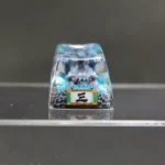 Handcrafted Naruto Isobu Keycap. This vibrant sky-blue resin art depicts the ethereal aquatic Tailed Beast from Naruto lore.