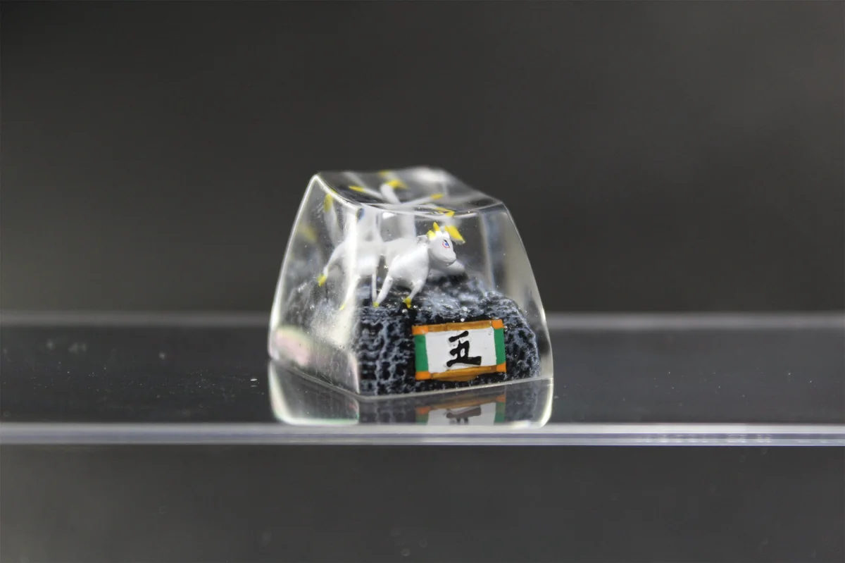 Exquisite handcrafted Naruto Five-Tails artisan keycap, showcasing vibrant sculpted resin detail of the mythical beast.