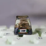 Intricate white resin Naruto Shukaku artisan keycap, handcrafted with premium detail, viewed from an alternative angle to highlight its unique artistry design.