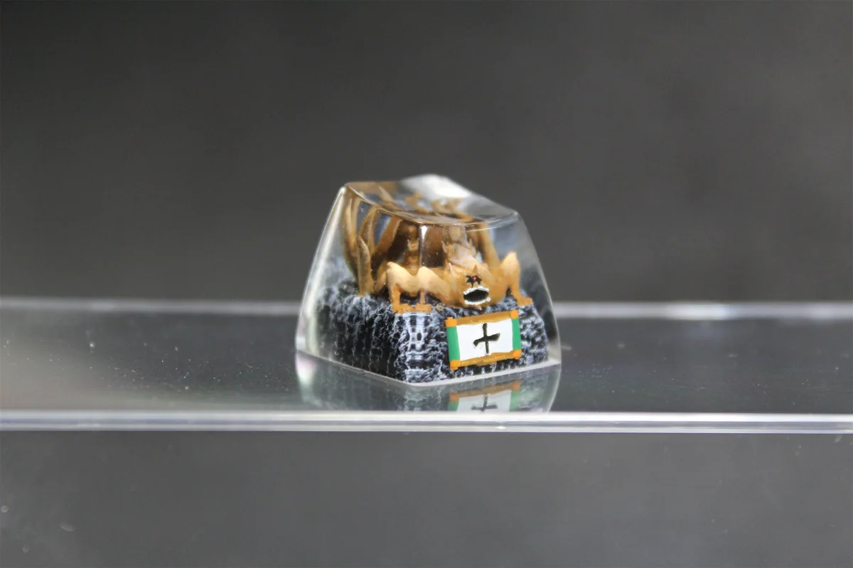 Artistic handcrafted resin Naruto Six Paths Sage SA keycap, showcasing the powerful Six Paths Sage design with intricate dark detail and a mystical aura.