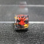 Handcrafted Naruto Four-Tails resin keycap gallery showcasing vibrant red details, powerful beast design, and intricate artistry from multiple angles.