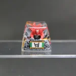 Handcrafted Naruto Four-Tails resin keycap showcasing vibrant red details of the powerful beast from multiple artistic angles.