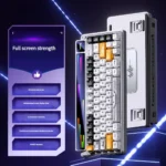 North Star AMG65 Polaris Light tri-mode wireless mechanical keyboard with smooth jade axis switches and a vibrant, customizable dot matrix smart screen.