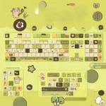 Artistic Cozy Oden PBT keycap set showcasing front-lit square legends, evoking whimsical Japanese culinary comfort and warmth. Enjoy durable, ergonomic design.