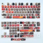 A detailed side view of the premium handcrafted Overwatch Cassidy artisan keycap set, showcasing its rugged Western aesthetic and intricate character artwork.