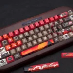 Handcrafted Overwatch Cassidy keycap set displaying intricate character details and a rugged Western aesthetic, a premium artisan collectible.