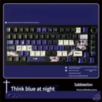 Dark Reverie PBT Keycap Set. Durable PBT, dye-sublimated. Elegant dark, mysterious, dreamlike aesthetic. Sophisticated nocturnal theme.