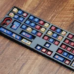 Cozy Comfort Nutcracker PBT keycap set, showcasing its unique earthy walnut tones and dreamlike aesthetic from multiple angles.