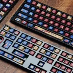 Close-up of the premium Cozy Comfort Nutcracker PBT keycap set, showcasing its unique earthy walnut tones and rustic, natural aesthetic.