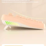 Peach Cream & Tofu Keycaps Set SO profile PBT set in the 'Peach Cream' variant, displaying its soft, creamy pastel hues and unique dessert-inspired aesthetic.