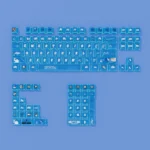 Full set of Persona 3 Yuki Makoto themed PBT keycaps set, side-printed and backlit, showcasing the dark, luminous aesthetic for PC keyboards.