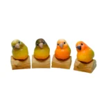 Handmade 3D Pineapple Conure Keycaps, from a dynamic angle, showing its vibrant tropical parrot and rustic base.