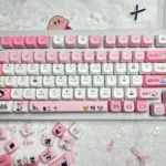 Detailed views of Adorable Pixel Cat PBT Keycaps Set, MOA profile. Observe the durable PBT, vibrant retro pixel art, and playful cat motifs from various angles.