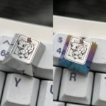 A detailed shot of the Charmander Titanium Pokemon Artisan Keycap, emphasizing its premium titanium alloy and iconic Pokemon design.