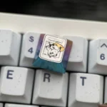 Pikachu titanium artisan ESC keycap from multiple angles, showcasing vibrant yellow, sleek anodized finish, and premium craftsmanship.
