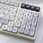 Delightful Whimsical Radish Rabbit MOA PBT keycap set, showcasing charming pastel colors, unique spherical profile, and playful radish and rabbit motifs.