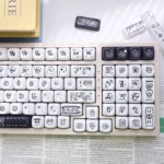 Main image of the delightful Whimsical Radish Rabbit MOA PBT Keycap Set, featuring charming pastel radish and rabbit motifs.