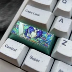 Chainsaw Man: Reze Themed Titanium Keycaps, 2.25U Left Shift, featuring vibrant abstract patterns of Theme Two, a unique artistic statement.