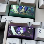 Chainsaw Man: Reze Themed Titanium Keycaps, a premium piece showcasing unique abstract artistry and a modern metallic aesthetic.
