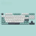 Detailed views of Rocket PBT Keycaps Set, highlighting their durable PBT texture, vibrant sci-fi legends, and immersive space exploration theme.