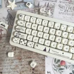 Encounter Romantic Series Keycap Set: views highlight soft pastel hues, delicate full dye-sublimated illustrations, and durable PBT.